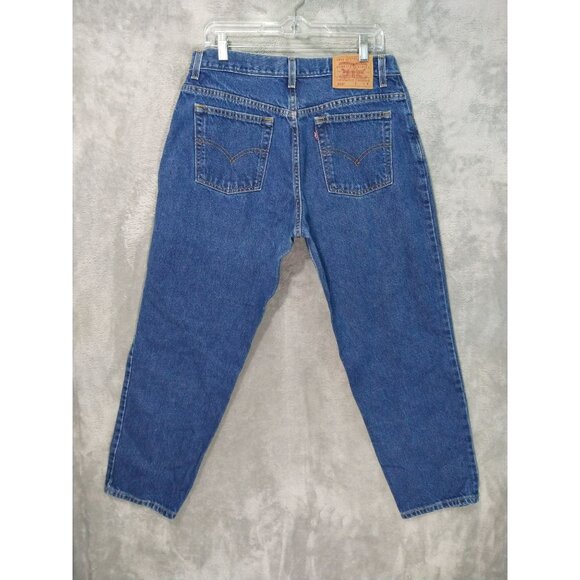 Vintage Levis 550 Jeans Womens 16 Short Blue Denim Relaxed Fit Tapered Leg Dark - Picture 2 of 8